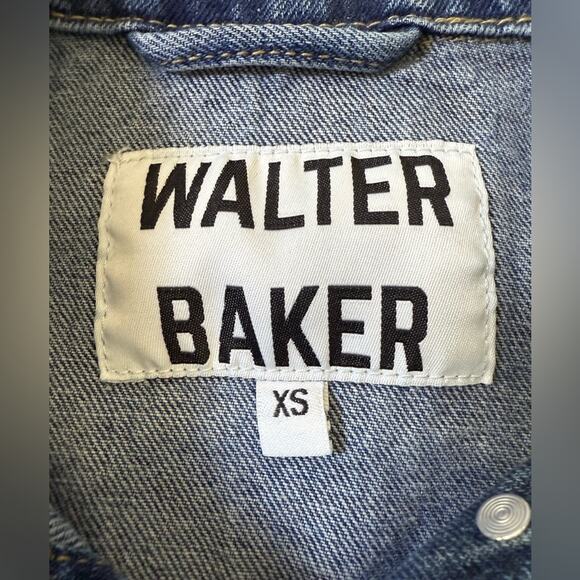 Walter Baker Shawna Dark Denim Jean Jacket Oversized Size XS - Picture 9 of 12